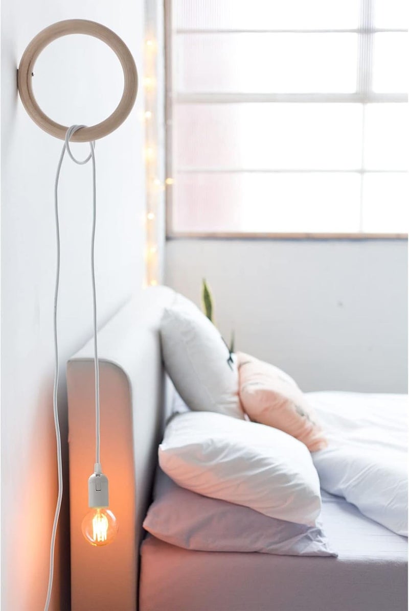 OmiSun Plug in Hanging Light Kit, Retro Hanging Lights with Plug in Cord, E26 E27 Industrial Pendant Light Fixture, 9.8 FT Cord with On/Off Switch Hanging Lamp for Living Room Bedroom 2 Pack (White) - Image 5